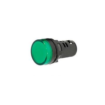 Avisador luminoso verde 22,5 mm luz fija PL22 115-230V