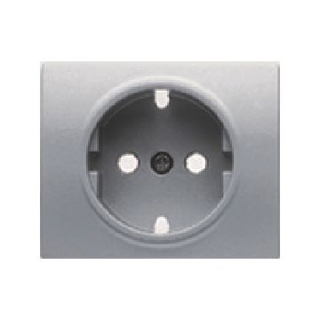 Mega, tapa base enchufe seguridad alumino prusia