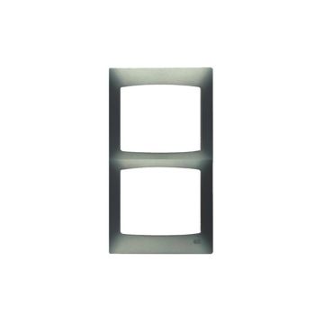 Placa de 2 elementos vertical Serie Coral gris lava