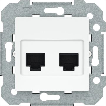 Viva, toma doble rj vacia, blanca sin garras adaptadores compatibles con conectores rj 45 con format