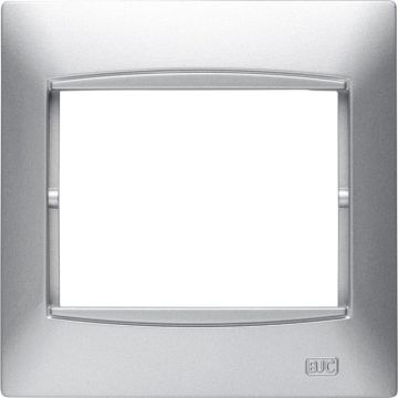 Coral, marco 1 elemento horizontal embellecedor integrado, sin bastidor plata luna