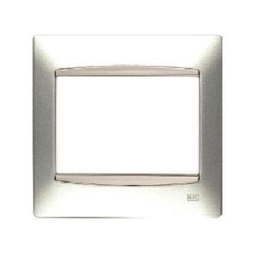 Coral, marco 4 elementos horizontal embellecedor integrado, sin bastidor plata luna