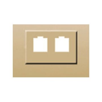 Coral, tapa para adaptador doble (rj11-rj45), dorado perlado