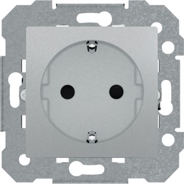 Viva, schuko, emborne tornillo, proteccion de seguridad, plata luna sin garras 16 a 250 vac
