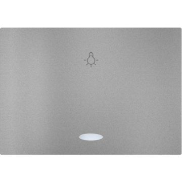 Coral, tecla pulsador luz con señalizador, plata luna