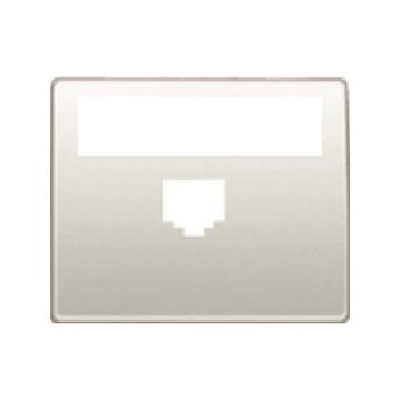 Mega, tapa con portaetiquetas para 1 conector rj blanco perla mabe