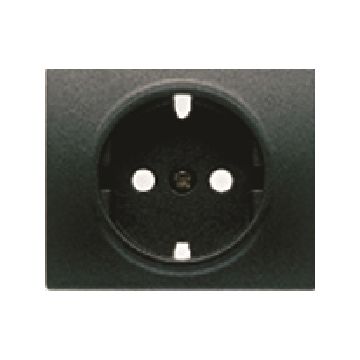 Mega, tapa base enchufe seguridad, antracita cosso