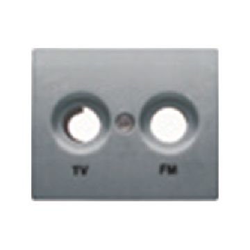 Mega, tapa toma tv-fm alumino prusia