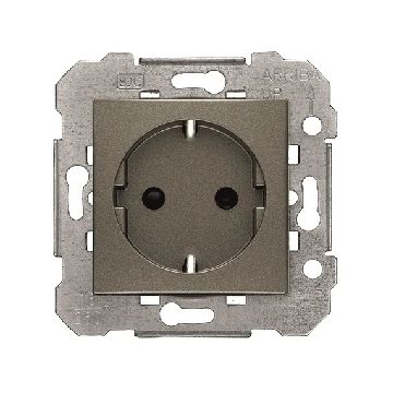 Viva, schuko, emborne tornillo, proteccion de seguridad, gris lava sin garras 16 a 250 vac