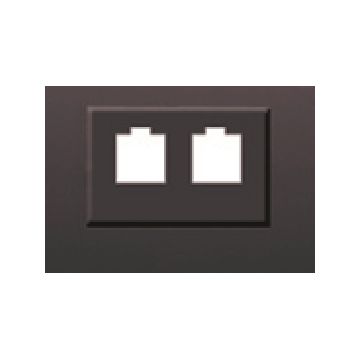 Coral, tapa para adaptador doble (rj11-rj45), gris lava