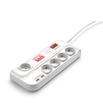 Regleta Salicru SPS SAFE Master - Protectores eléctricos activos de última generación (5 Tomas Schuko)