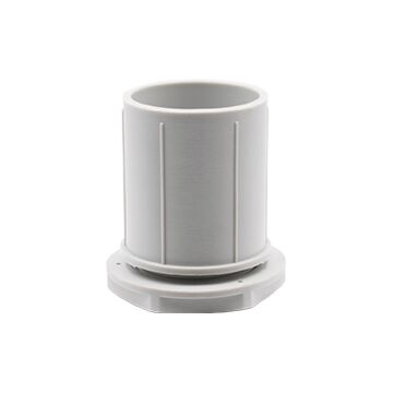 RACOR RECTO M-25 DE PVC-GRIS-p/tubo rigido C/TUERCA INCORP.