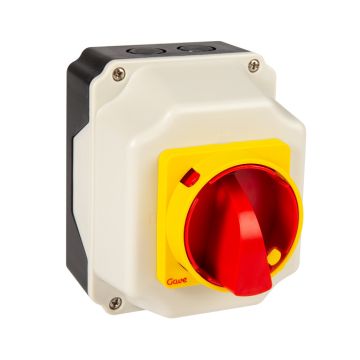 INTERRUPTOR SEGURIDAD 16A CALIBRE 0 TRIPOLAR ROJO / AMARILLO