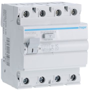 Interruptor diferencial 4P 25A 30mA AC