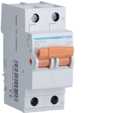 Interruptor automático MN 1P+N 20A curva-C