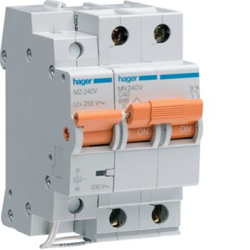 Interruptor automático general+limitador sobretensión permanente 2P 25A