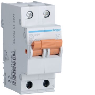 Interruptor automático MN 1P+N 25A curva-C