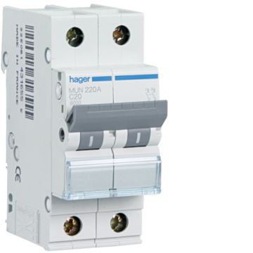 Interruptor automático 1P+N 16A curva-C 6kA