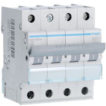 Interruptor automático 3P+N 50A curva-C 6kA