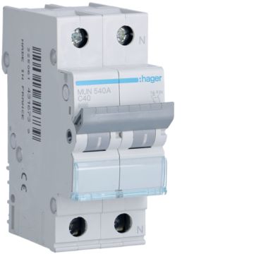 Interruptor automático 1P+N 40A curva-C 6kA
