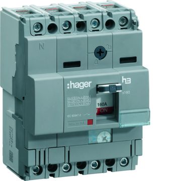 Interruptor automático X160 4P4D 25kA 160A TM regulable fijo