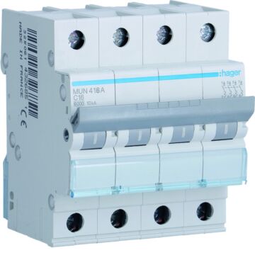Interruptor automático 4P 16A curva-C 6kA