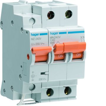 Interruptor automático general+limitador sobretensión permanente 2P 40A