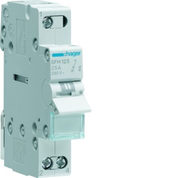 Conmutador modular 1P 25A común arriba I-II