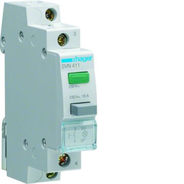 Pulsador con piloto luminoso 16A 250V 1 NA verde