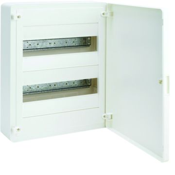 Caja de superficie golf VF con 2 filas 24 módulos opaca blanca+regleta
