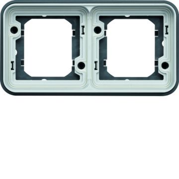 Soporte de empotrar estanca con 2 elementos horizontal gris