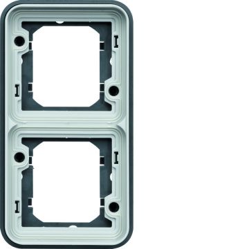 Soporte de empotrar estanca con 2 elementos vertical gris