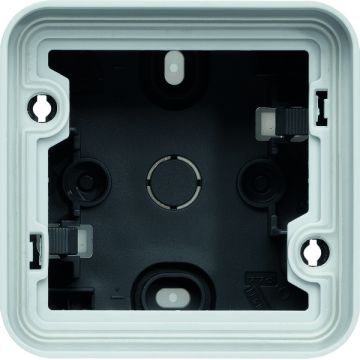 Caja de superficie estanca con 1 elemento gris