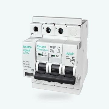 Transitoria 15kA y permanente 240Vac con IGA 2x50A