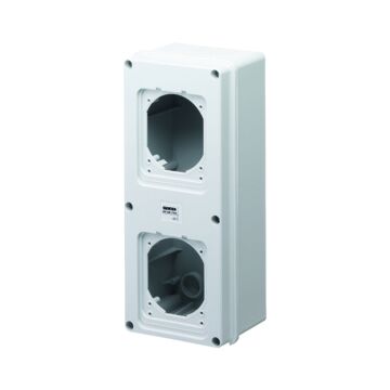 CAJA DE PARED CON TAPA TROQUELADA PARA 2 FRONTALES - IP55