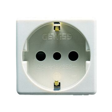 BASE NORMA ITALIANA/ALEMANA  250V ac - 2P+T 16A - P30 - 2 MÓDULOS- SYSTEM WHITE