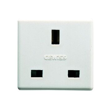 BASE NORMA BRITÁNICA  250V ac - 2P+T 13A - 2 MÓDULOS- SYSTEM WHITE