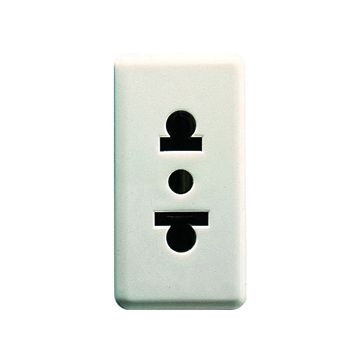 BASE NORMA EUROAMERICANANA 250/125V ac - 2P+T 15A - 1 MÓDULO - SYSTEM WHITE