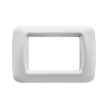PLACA TOP SYSTEM - EN TECNOPOLÍMERO ACABADO BRILLANTE - 3 MÓDULOS - BLANCO NUBE - SYSTEM