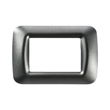 PLACA TOP SYSTEM - EN TECNOPOLÍMERO ACABADO BRILLANTE - 3 MÓDULOS - GRIS PIZARRA METALIZADO - SYSTEM