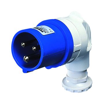 CLAVIJA A 90° MÓVIL - IP44 - 2P+T 32A 200-250V 50/60HZ - AZUL - 6H - CONEXIONADO DE TORNILLO