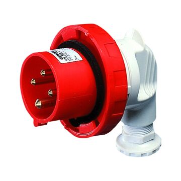 CLAVIJA A 90° MÓVIL - IP67 - 3P+T 16A 380-415V 50/60HZ - ROJO - 6H - CONEXIONADO DE TORNILLO