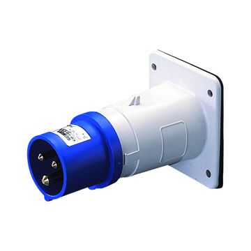 CLAVIJA FIJA DE EMPOTRAR - IP44 - 2P+T 32A 200-250V 50/60HZ - AZUL - 6H - CONEXIONADO DE TORNILLO