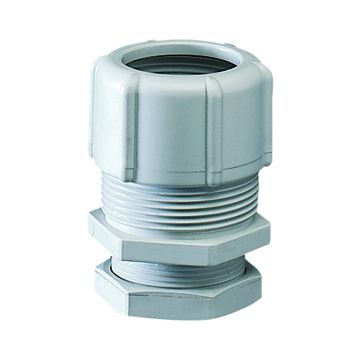 RACOR TUBO-CAJA EN POLÍMERO ANTICHOQUE Ø 29MM - PARA TUBO Ø 25MM - GRIS RAL7035 - IP66