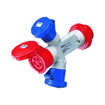 ADAPTADOR ESTANCO IP67 CON CLAVIJA 3P+N+T 16A 400V ca 50/60HZ - 1 BASE 2P+T 16A 230V ca + 1 3P+T 16A 400V ca + 1 3P+N+T 16A 400V ca