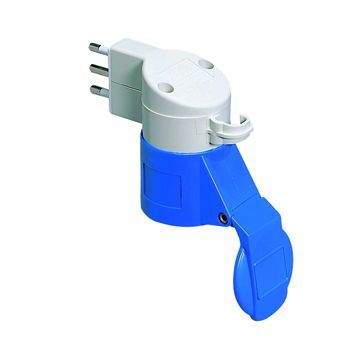 ADAPTADOR RESIDENCIAL/INDUSTRIAL IP44 - CLAVIJA 2P+T 16A 250V ac S17 50/60HZ - BASE 2P+T 16A 230V ac