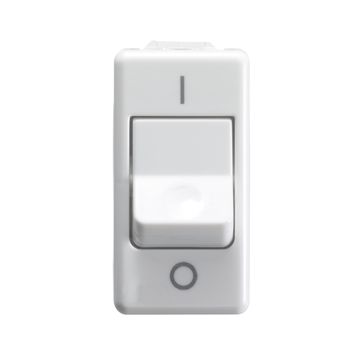 INTERRUPTOR BIPOLAR 250V ac - PARA USOS SEVEROS - 25AX - NEUTRO - SÍMBOLO 0/I - 1 MÓDULO - SYSTEM WHITE