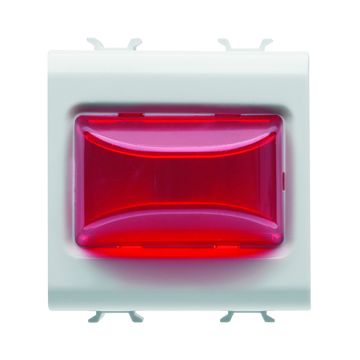TESTIGO SALIENTE - 12Vca/dc / 230Vca 50/60 Hz - ROJO - 2 MÓDULOS - BLANCO BRILLANTE - CHORUSMART