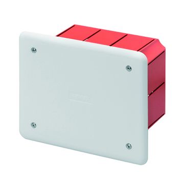 CAJA DE DERIVACIÓN Y CONEXIÓN - PARA PAREDES DE MAMPOSTERÍA  - DIMENSIONES 118X96X70 - TAPA BLANCA RAL9016