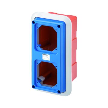 CAJA CON MARCO PARA EMPOTRAR CON TAPA TROQUELADA PREPARADO PARA 2 FRONTALES SBF - IP55
